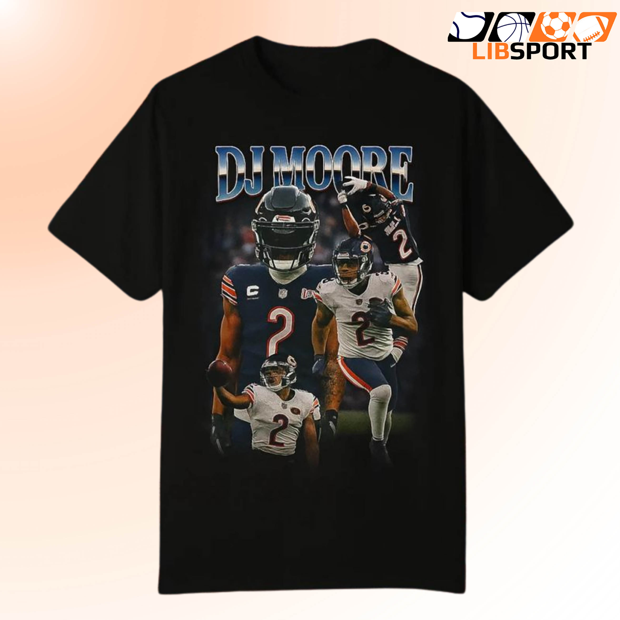 Dj Moore Bootleg Shirt, Chicago Bears T-Shirt, Vintage Nfl Tee